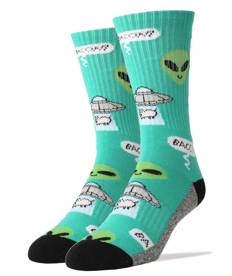 Bacon Abduction Athletic Socks | Fun Socks For Men