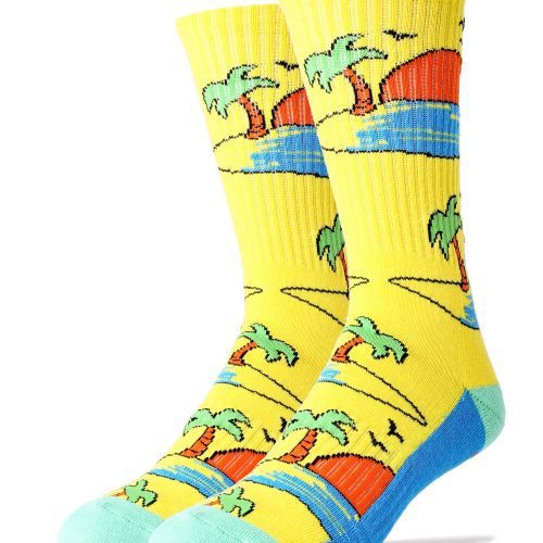 Sunset Athletic Socks | Novelty Crew Socks For Men