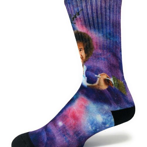 Spaced Out Bob Ross Unisex Novelty Crew Socks