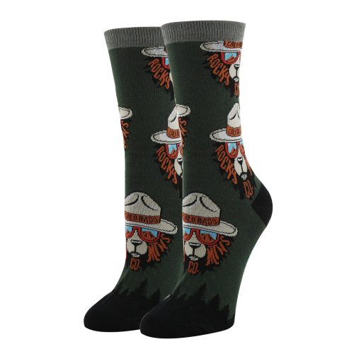 Rocky Mtn. Bear Socks | Funny Crew Socks for Women